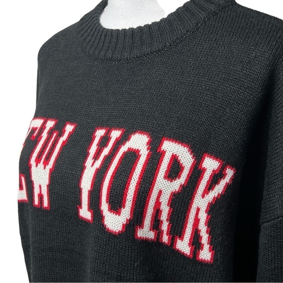 Just Polly New York Knit Sweater Women's Size Large Black Pull Over Long Sleeve - Picture 4 of 7